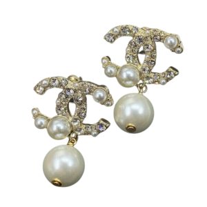 4 pearl c double earrings gold for women 2799
