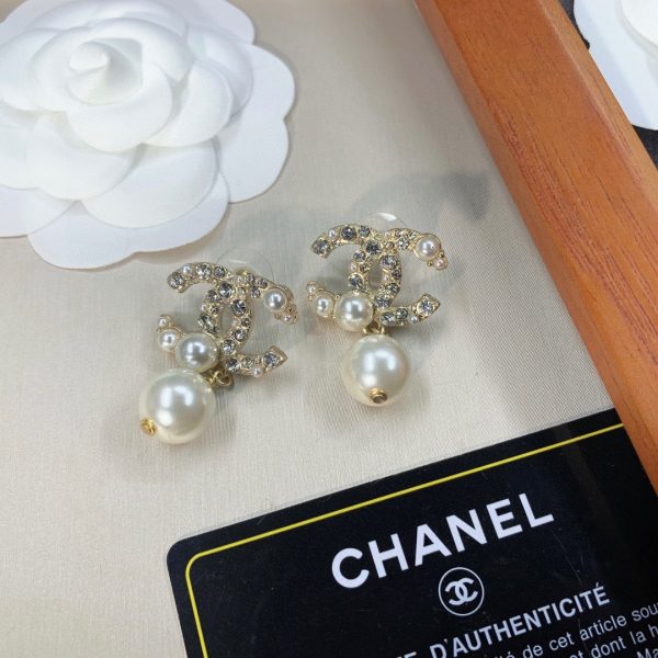 7 pearl c double earrings gold for women 2799