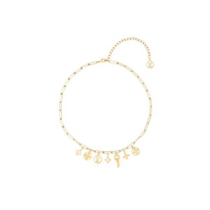 4-Key Big Chain Necklace Gold Tone For Women   2799