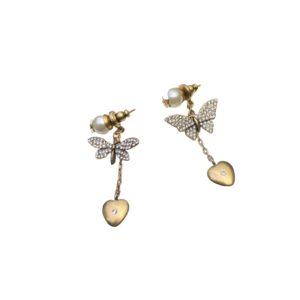 4-Butterfly Earrings Gold Tone For Women   2799