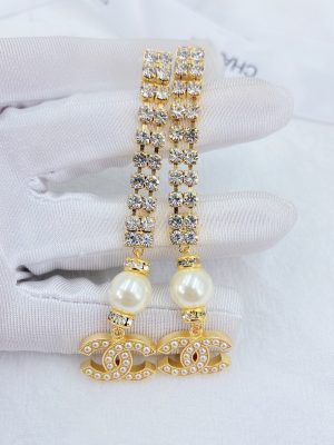 2 thick long earrings gold tone for women 2799