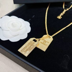 two tag engraving signature necklace gold tone for women 2799