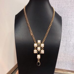 14 morden stone necklace gold tone for women 2799