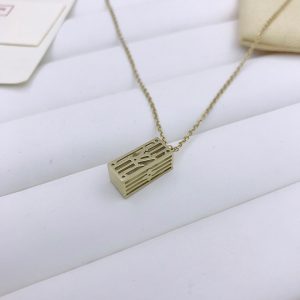 rectangular pendant necklace gold tone for women 2799