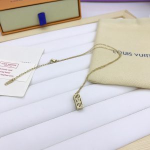 2-Rectangular Pendant Necklace Gold Tone For Women   2799