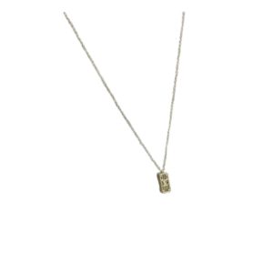4-Rectangular Pendant Necklace Gold Tone For Women   2799