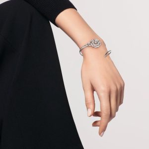 2 bouton de camlia bracelet white gold for women j11178 2799