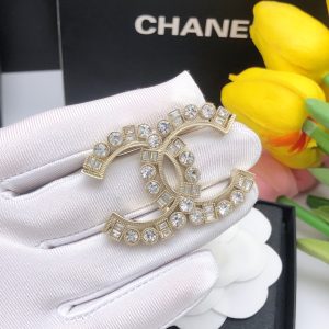 3 22aw brooch gold tone for women 2799