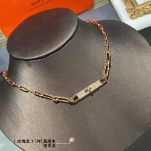 4-Diamond Pave Kelly Chaine Choker Necklace Gold For Women   2799