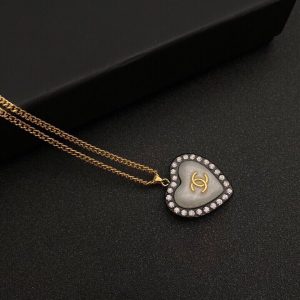 1 cc black heart necklace gold tone for women 2799
