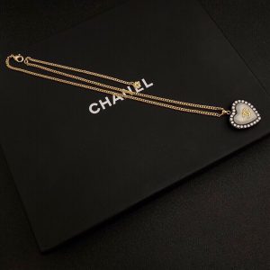 3 cc black heart necklace gold tone for women 2799