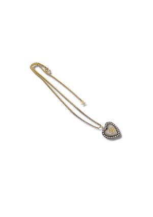 11 cc black heart necklace gold tone for women 2799