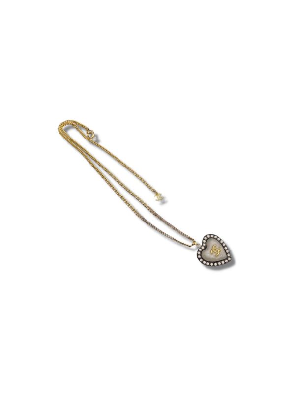 11 cc black heart necklace gold tone for women 2799
