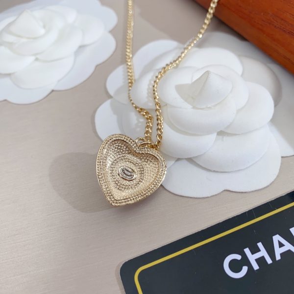 7 cc crystal heart shape necklace with pearl gold tone for women 2799