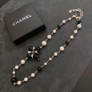 cc pearl necklace white and black for women 2799