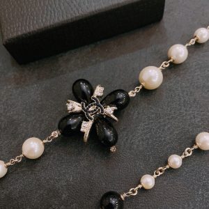 1 cc pearl necklace white and black for women 2799