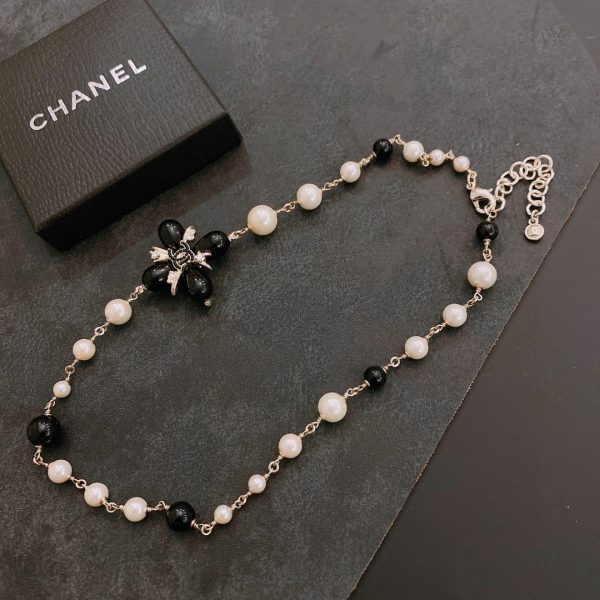 2 cc pearl necklace white and black for women 2799
