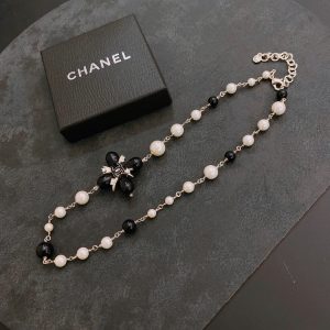 3 cc pearl necklace white and black for women 2799
