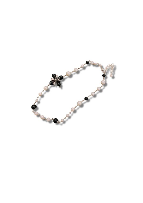4 cc pearl necklace white and black for women 2799