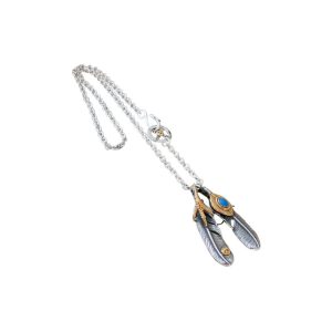 4 gg feather necklace sliver tone for women 2799