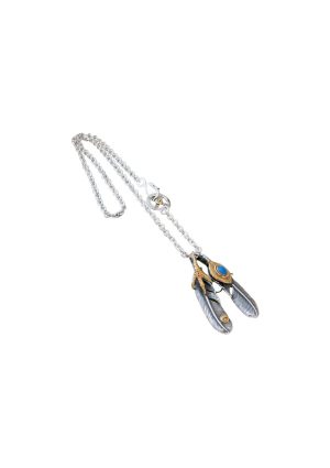 4 gg feather necklace sliver tone for women 2799