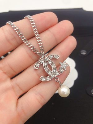 necklace pendant cc silver for women 2799
