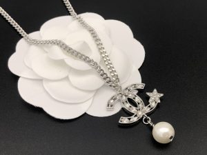 6 necklace pendant cc silver for women 2799