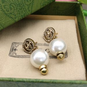 1 pearls earrings gold for women 2799