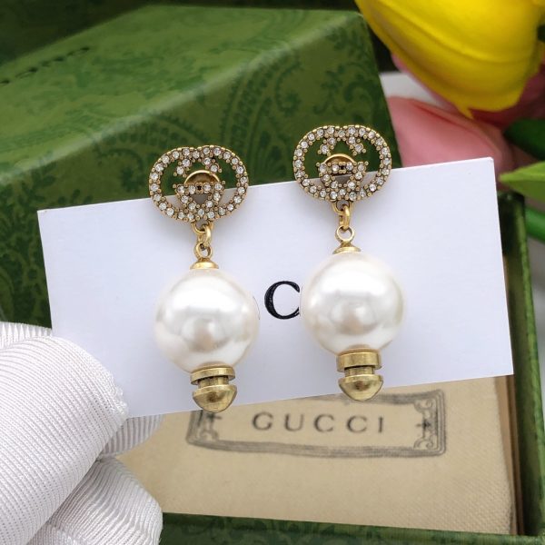 6 pearls earrings gold for women 2799