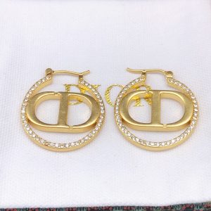 rhinestone glossy earrings gold for women 2799