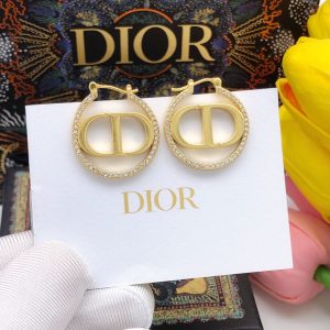 2 rhinestone glossy earrings gold for women 2799