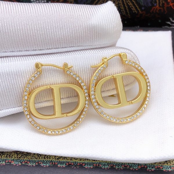 5 rhinestone glossy earrings gold for women 2799