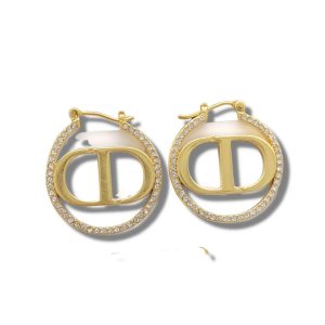 10 rhinestone glossy earrings gold for women 2799