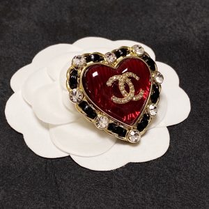 11 cc heart brooch red and black for women 2799