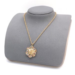gg flower necklace gold tone for women 2799