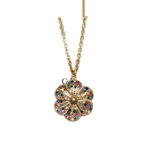 4 gg flower necklace gold tone for women 2799