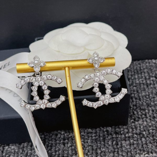 3 triple cc drop earrings silver for women 2799