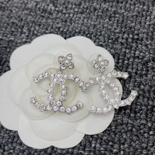 6 triple cc drop earrings silver for women 2799
