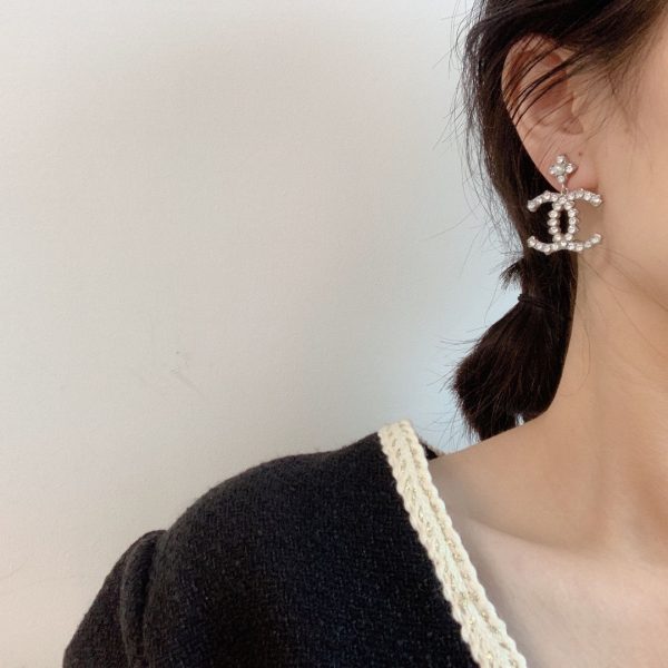 12 triple cc drop earrings silver for women 2799