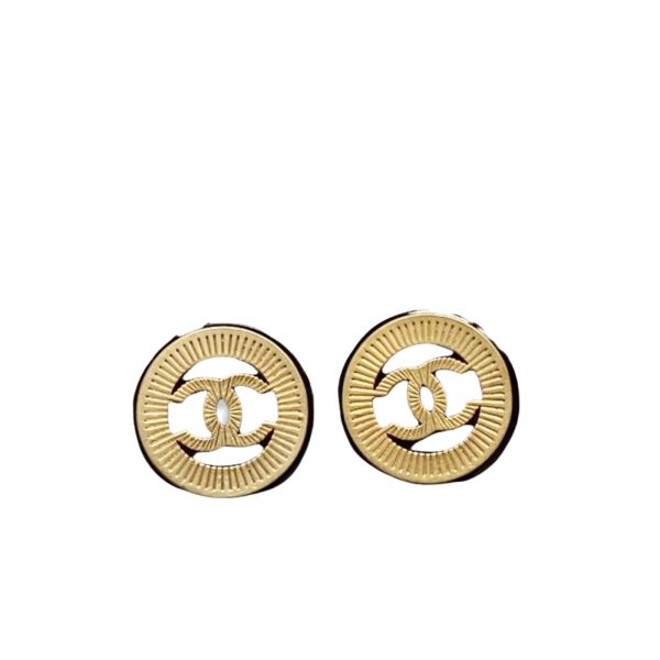4 huge button motif earrings gold for women 2799