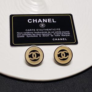 7 huge button motif earrings gold for women 2799