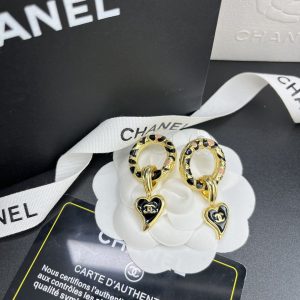 classic love double c earrings black for women 2799