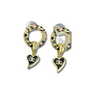 4 classic love double c earrings black for women 2799