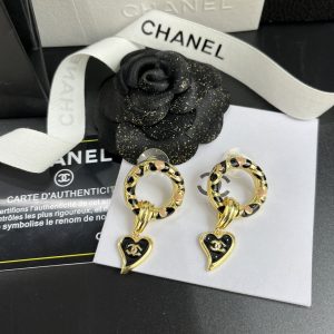 5 classic love double c earrings black for women 2799