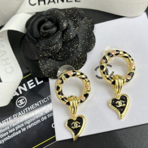 7 classic love double c earrings black for women 2799