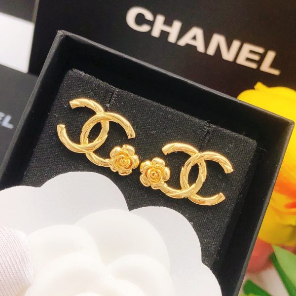 5 rose flower earrings gold for women 2799
