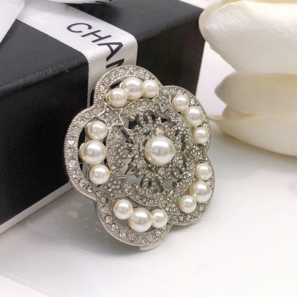 3 camellia brooch silver for women 2799