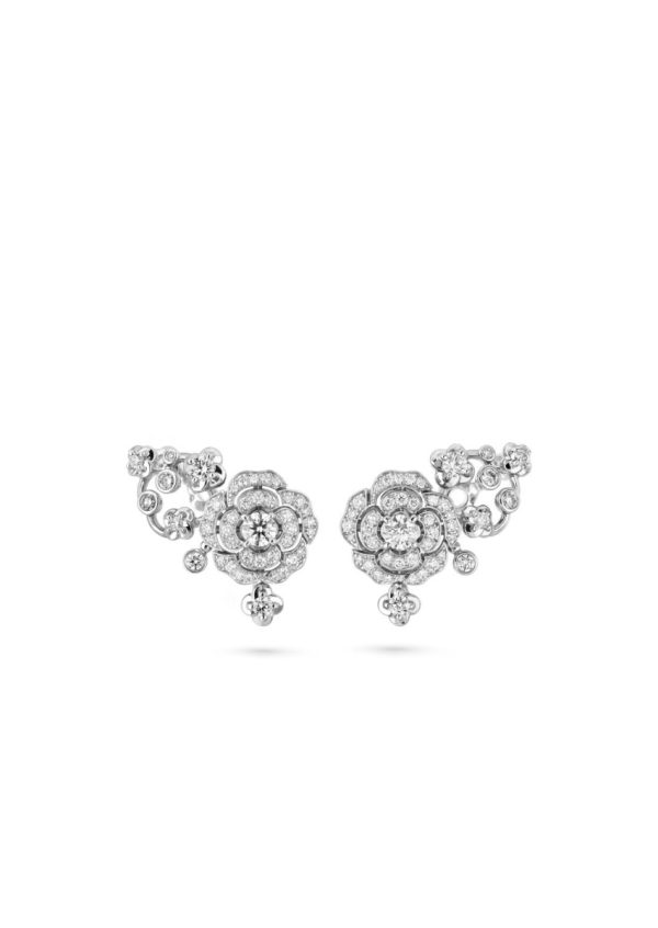 bouton de camlia earrings silver for women j12039 2799