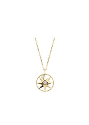 rose des vents medallion necklace gold for women jrdv95037 0000 2799