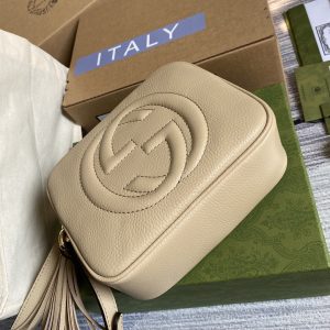 Gucci Soho Small Disco Bag Beige For Women Womens Bags Shoulder And Crossbody Bags 8In21cm Gg 308364   9988